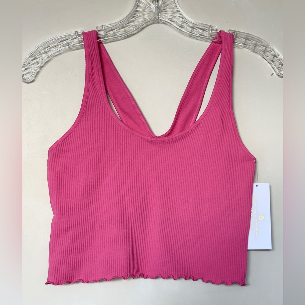 NWT Spiritual Gangster Amor Crop Tank Rosey Pink Lined w/ Shelf Bra M/L